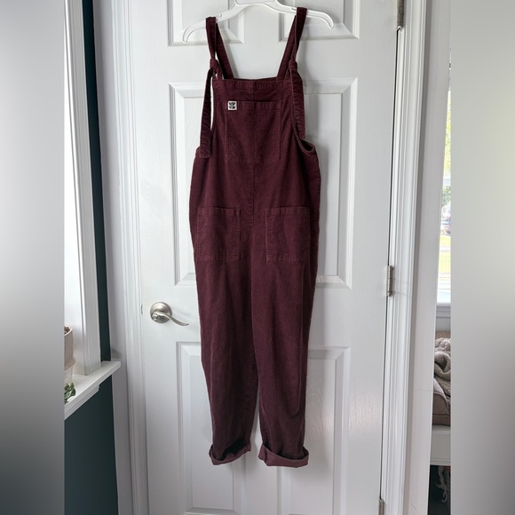 Lucy & Yak Pants - Lucy & Yak Corduroy Burgundy Overalls